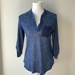 Moa Moa Blue 3/4 Length Sleeve Top Size Small